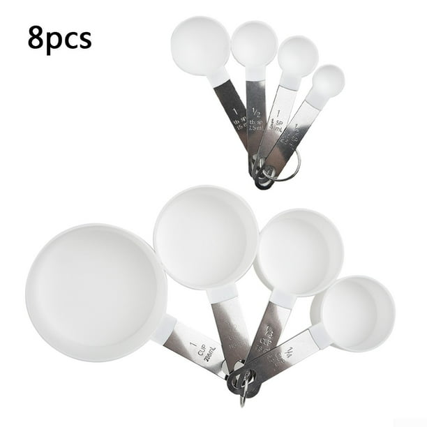 4Pcs Measuring Cups Spoons Baking Cooking Kitchen Tools Set Stainless Steel PP 4Pcs Measuring Cups Spoons Baking Cooking Kitchen Tools Set Stainless Steel PP